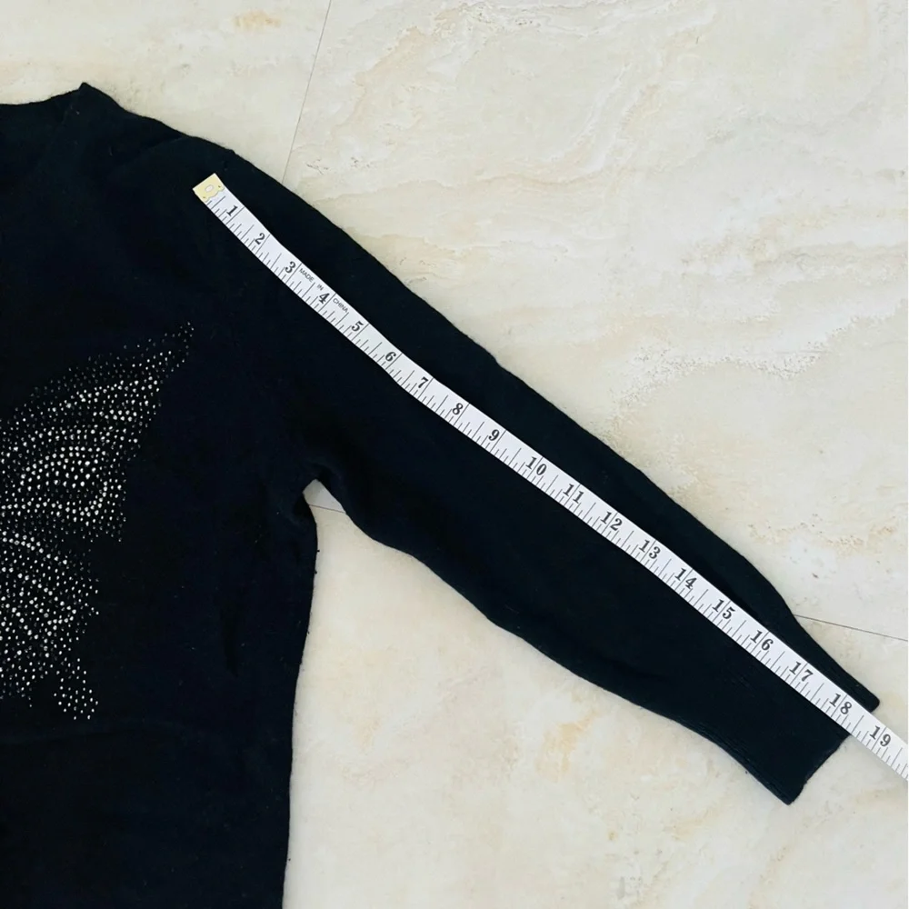 White House Black Market Cashmere Rhinestone Butterfly Sweater